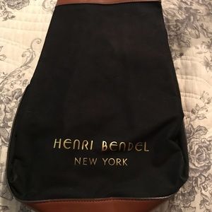 Cloth and leather backpack purse